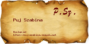Puj Szabina névjegykártya